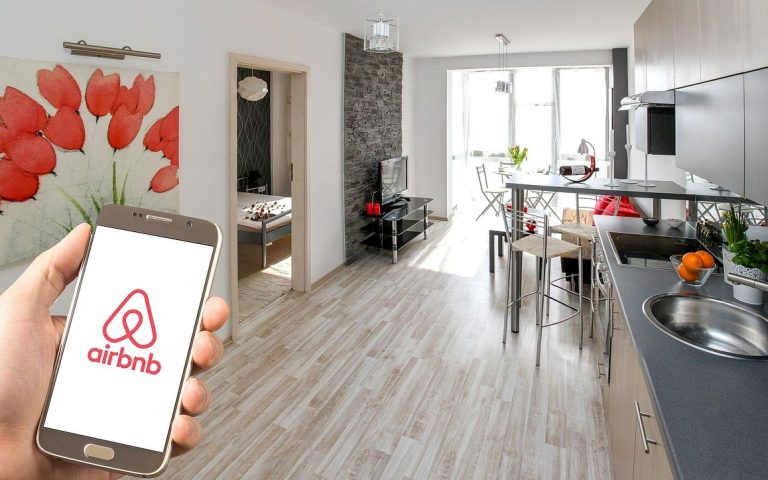 Airbnb Company Logo and Rental Property